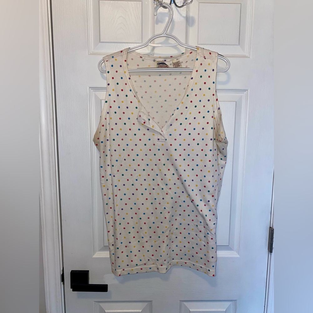 Separate Issue White Polka Dot Tank Top